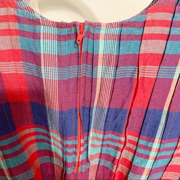 Vintage TR Bentley Plaid Linen 90's Style Dress - Picture 7 of 8